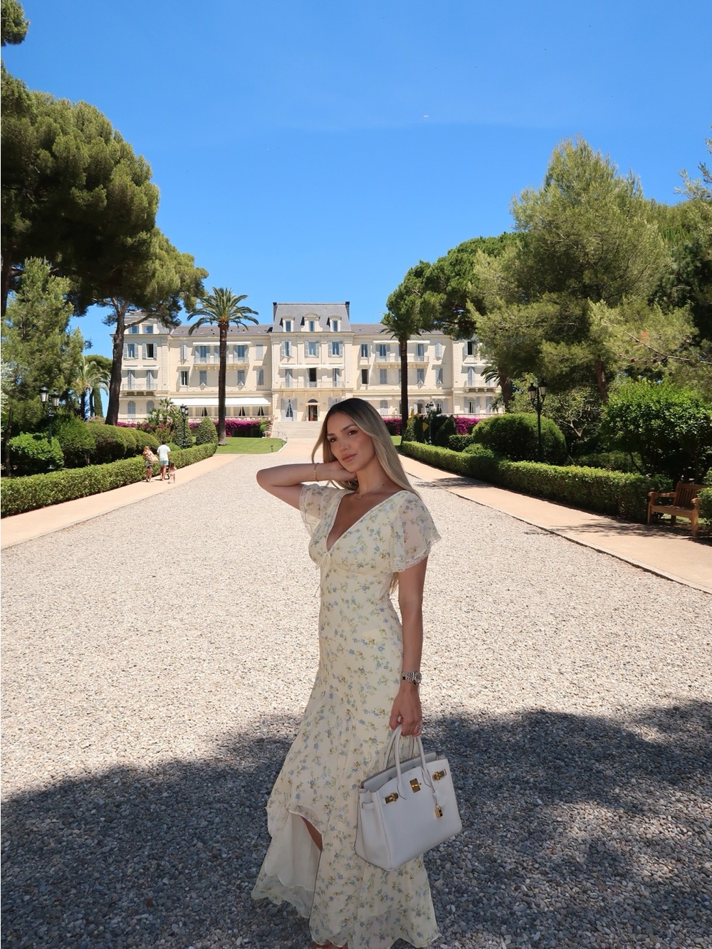 House of CB AMINA
Lemon Floral Print Georgette Maxi Tea Dress - Picture 4 of 4